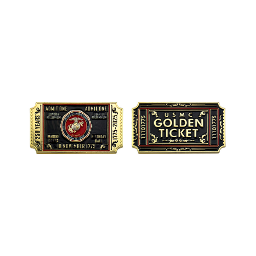 USMC 250th 3-inch Coin Ticket Shape