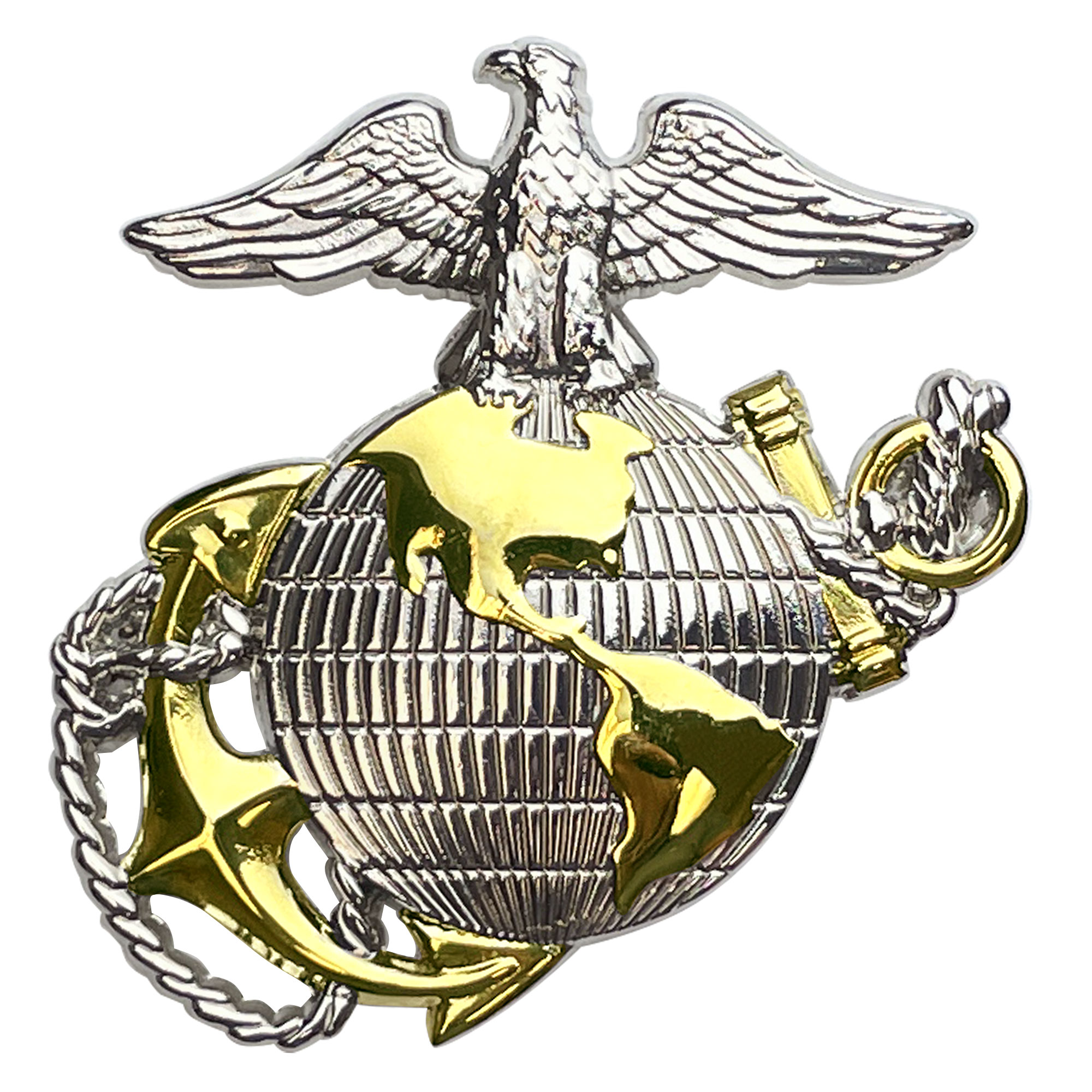 250th Birthday USMC 3-inch Coin EGA Shape Sil/Gld